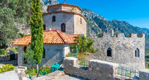 Photo of Dollma Bektashi Teqe at Kruja Castle in Albania.