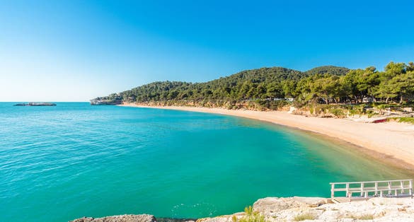 View of Baia di Campi beach,Vieste, Apulia, Italy.