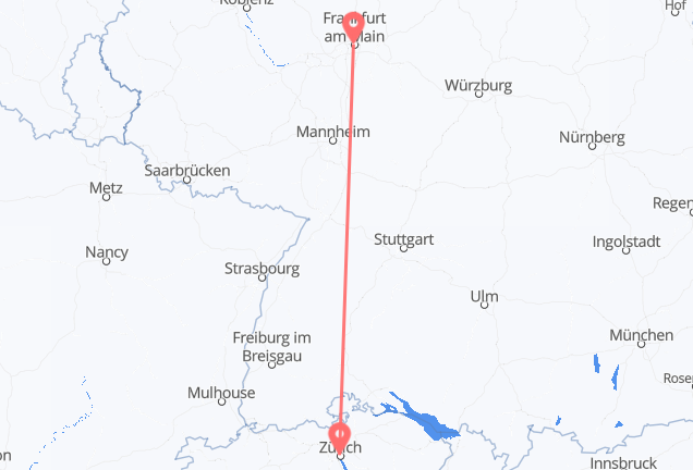 Zurich a Francoforte sul Meno