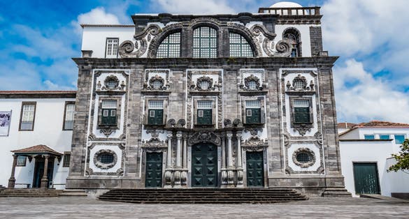 Photo of Facade of the Baroque Church of the Jesuit College of Ponta Delgada, São Miguel - Azores Portugal.