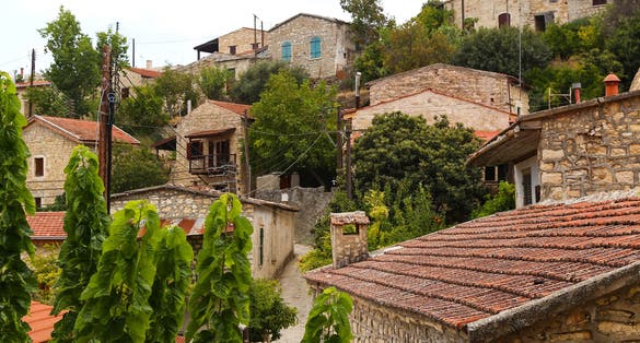 Photo of Lofou, a famous touristic village in Cyprus.
