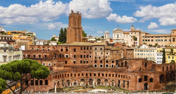 photo of Top view of Trajan's market at Trajan's forum in Rome. Italy .