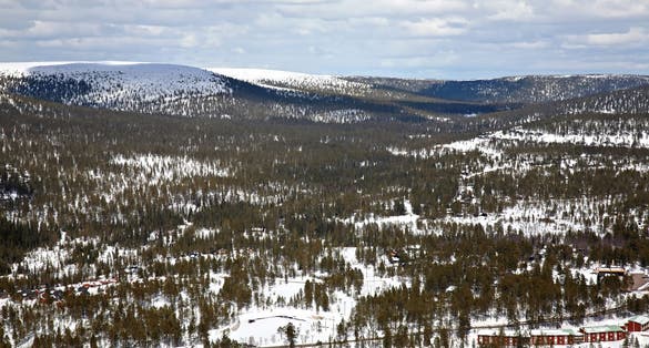 photo of Lindvallen ski resort in Sweden.