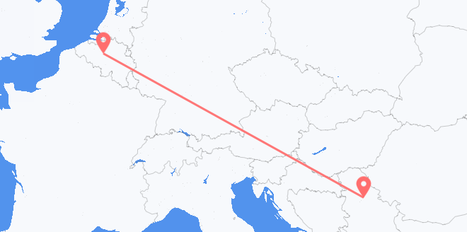 Belgien nach Serbien