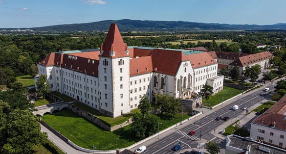 Wiener Neustadt, Austria,  Aerial view of Burg Wiener Neustadt