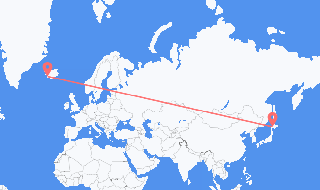 Sapporo to Reykjavik