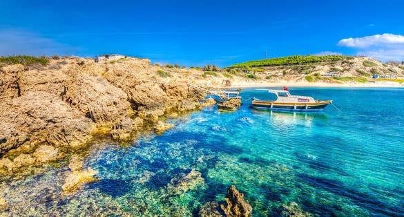 Photo of Ayazma Beach in Bozcaada Island, Canakkale, Turkey.
