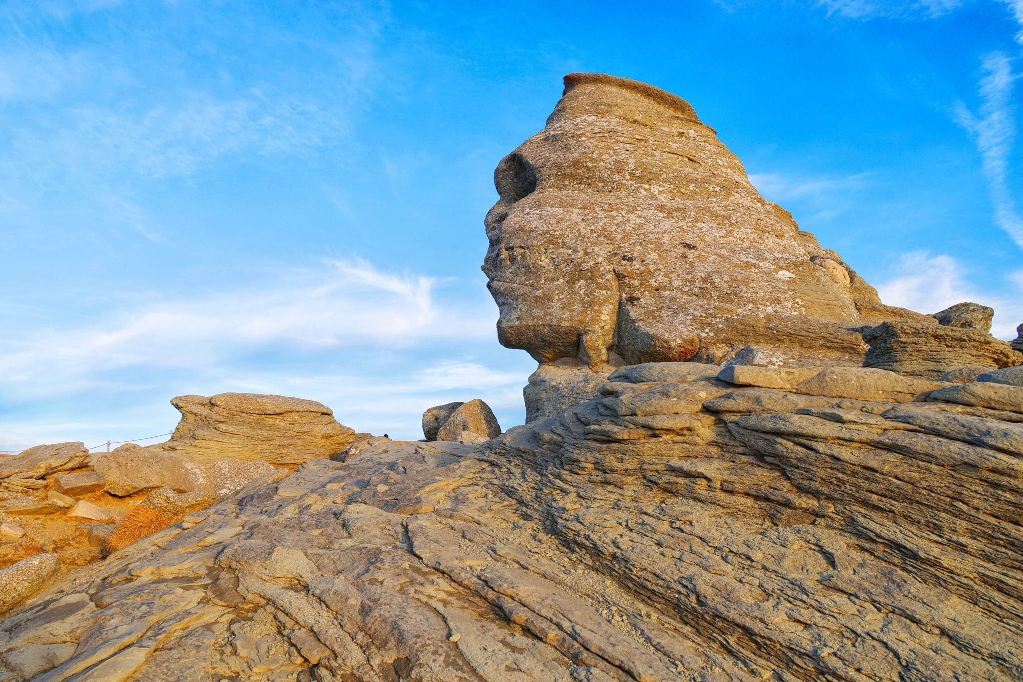 Photo of The Sphinx of Bucegi Mountains, legendary landmark of Romania, Europe.