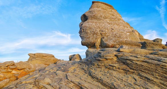 Photo of The Sphinx of Bucegi Mountains, legendary landmark of Romania, Europe.