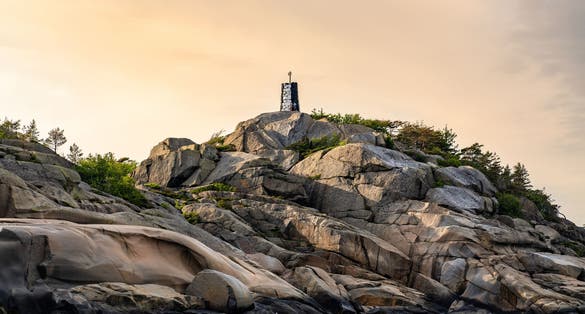 Tønsberg Tønne at sunset view from boat