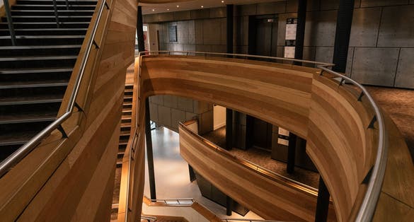 Multiple levels of The Wales Millennium Centre.