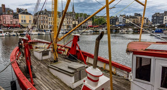 photo of view of Aerial view of the Clocher Sainte-Catherine in Honfleur, Calvados.