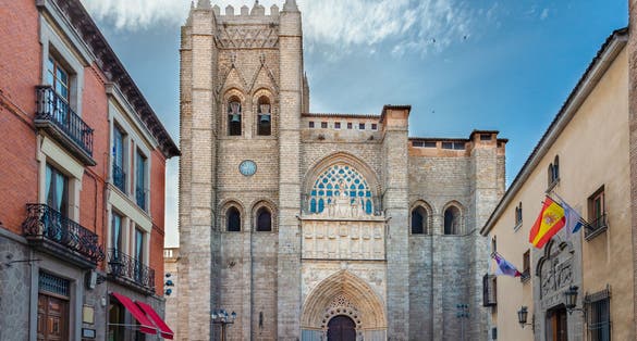 photo of Ávila Cathedral in morning at Avila in Spain.
