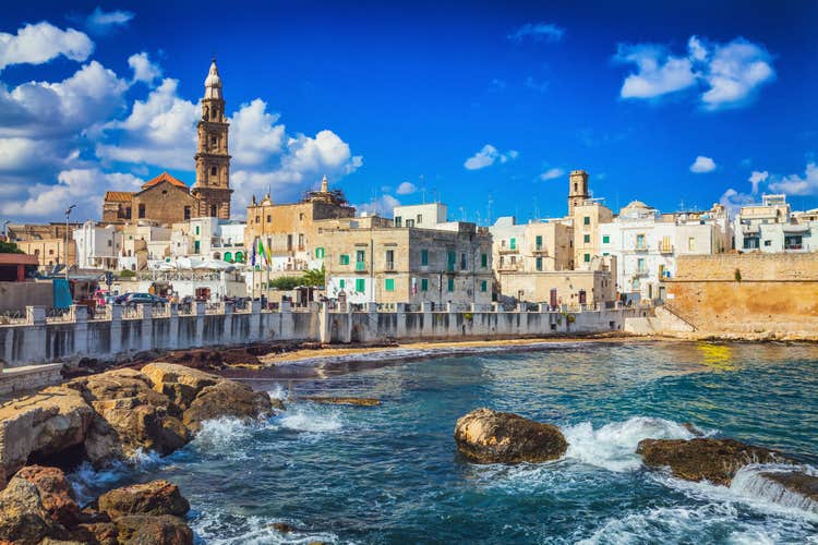 View of nice scenic city scape in Monopoli, province of Bari, Italy.