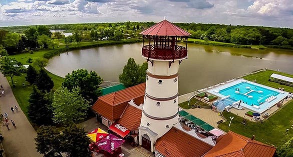 photo of view of GyopÃ¡rosfÃ¼rdÅ‘, Orosháza, Hungary.