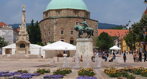photo of view Mosque of Pasha Qasim, Pecs, Hungary.
