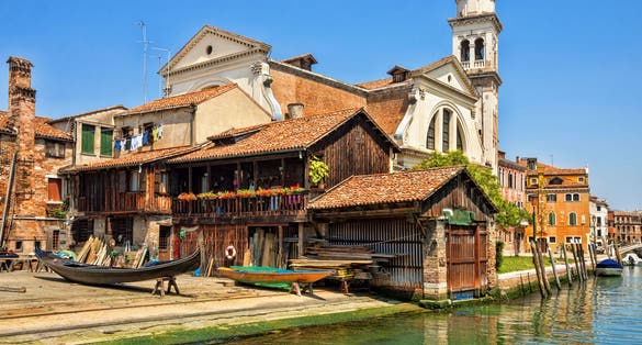 Squero di San Trovaso. Workshop for making gondolas, Venice, Italy