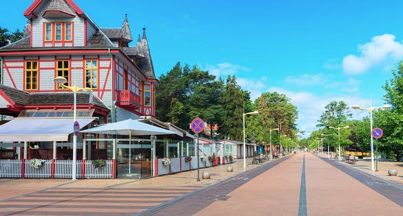Photo of Jonas Basanaviciaus street in Palanga Baltic Sea resort, Lithuania,