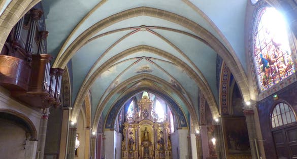 Perpignan (Pyrénées-Orientales, France), interior of the St Jacques church, parish nave (more precisely parish part of the church).