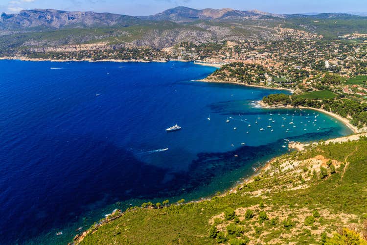 Cassis and the Mediterranean Sea seen from Canaille cape, France