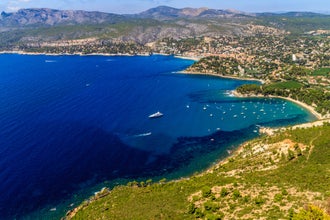 Cassis and the Mediterranean Sea seen from Canaille cape, France