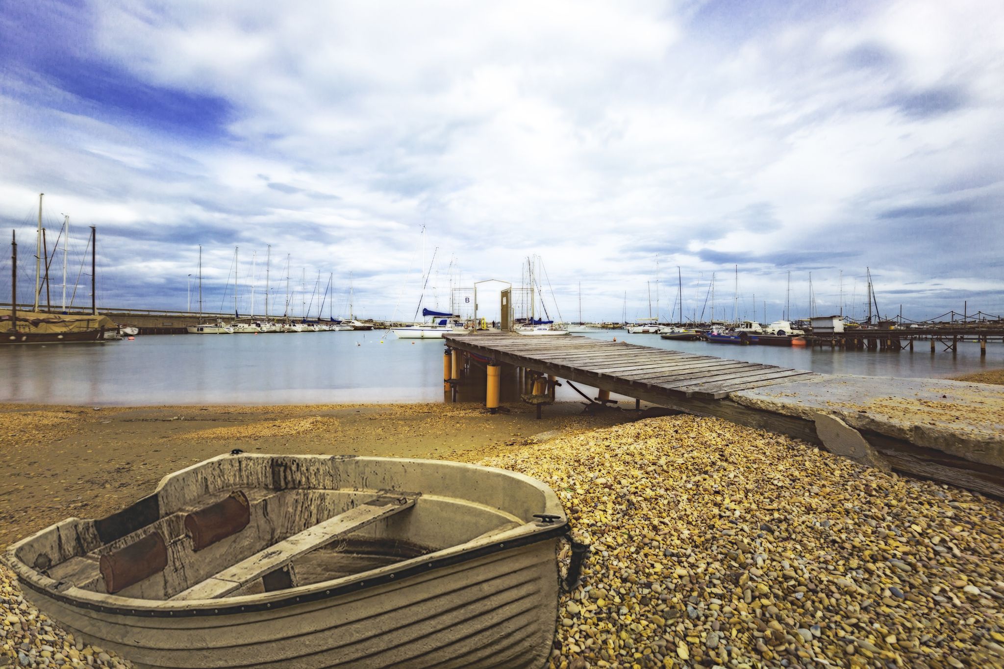 old boat seascape, civitanova marche, macerata