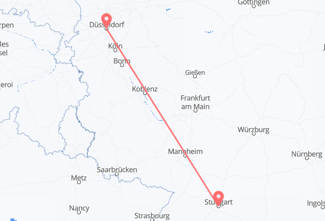 Düsseldorf to Stuttgart