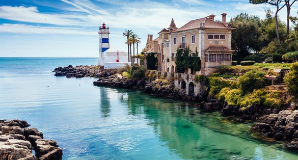 Photo of Santa Marta Lighthouse and Museum in Cascais, Lisbon district, Portugal.