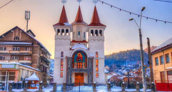 photo of view of Traditional reformed church in Ferneziu village, place from Baia Mare city, Transylvania - Romania