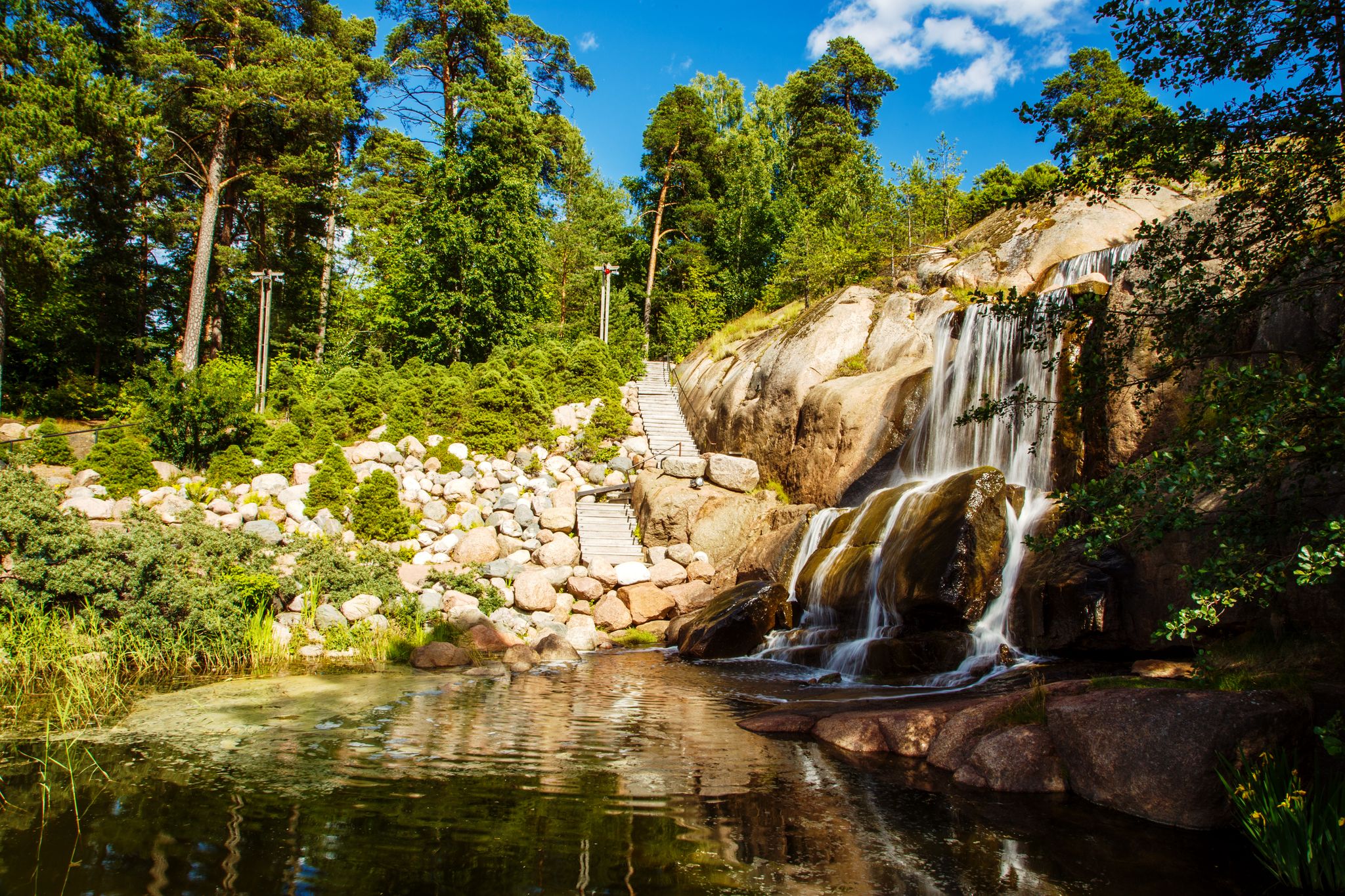 Waterfall in Water Park, Kotka, Finland