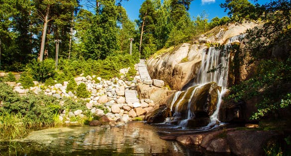 Waterfall in Water Park, Kotka, Finland