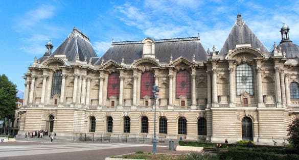 Facade of "Palais des Beaux Arts" (museum) in Lille city / France