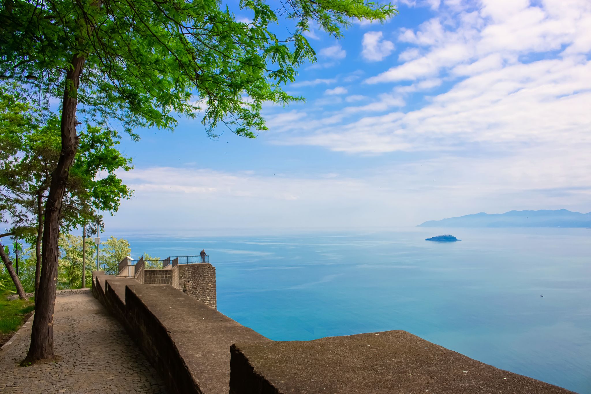 Photo of Giresun sea and island landscape view from Giresun Castle, Turkey.