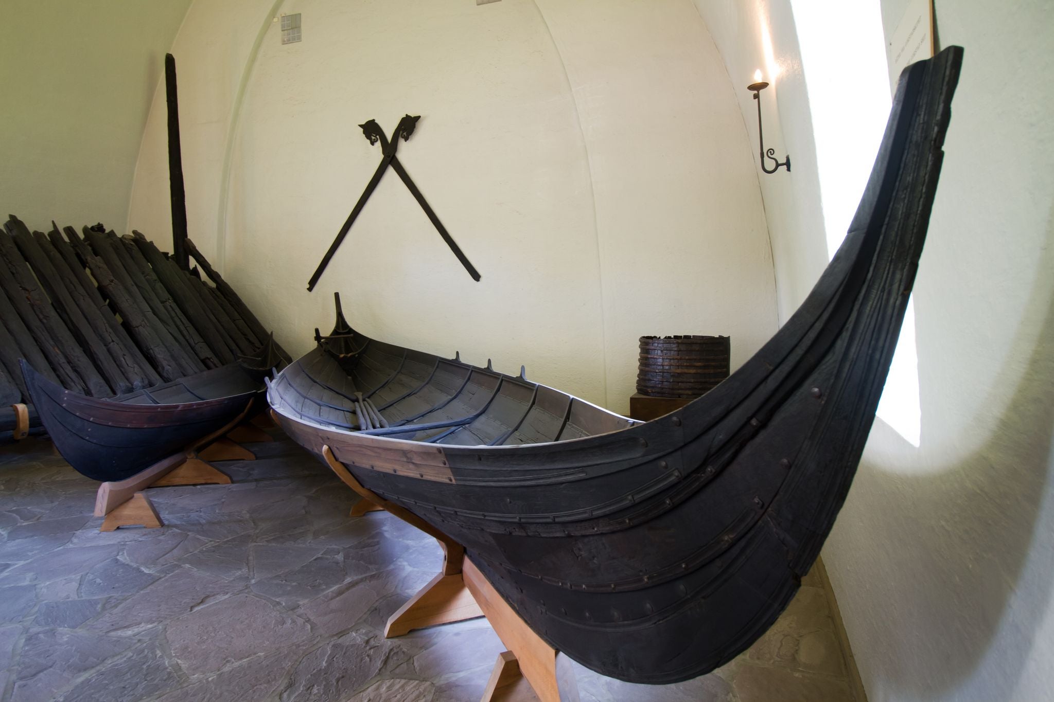 Photo of Viking ship located in the Viking Ship Museum in Oslo, Norway.