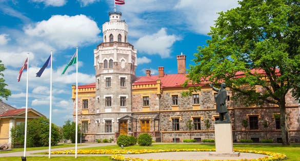 photo of neogothic sigulda new castle in Latvia was built in 1878.