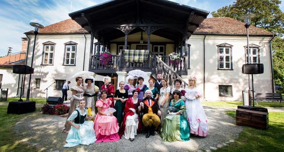 Kidulių dvaro rūmų rytinis fasadas,Lithuania.