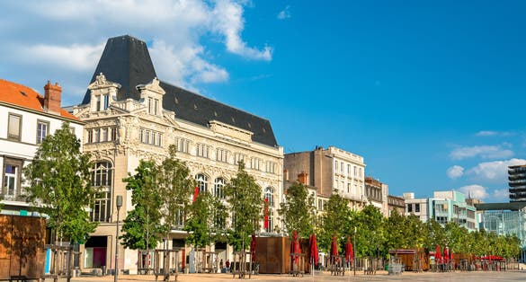 Photo of historic buildings in Clermont-Ferrand, the Puy-de-Dome department of France.