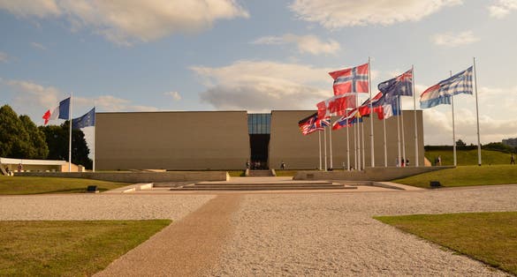 War menorial building exterior in Caen, France