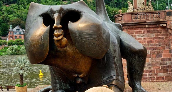 photo of viewof Brückenaffe,Heidelberg Germany.