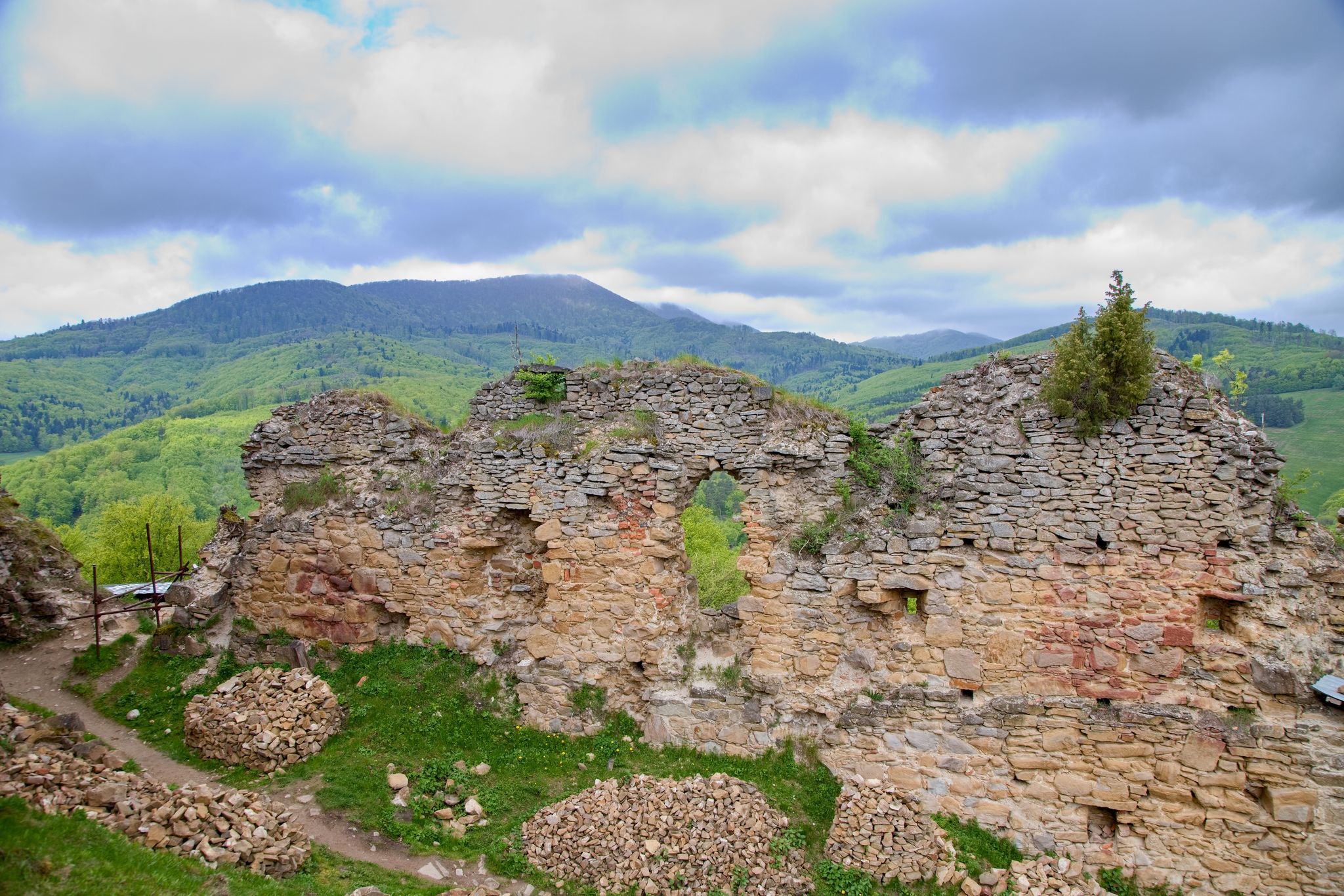 Photo of Zborov Castle in spring in Slovakia.