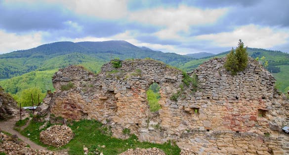 Photo of Zborov Castle in spring in Slovakia.