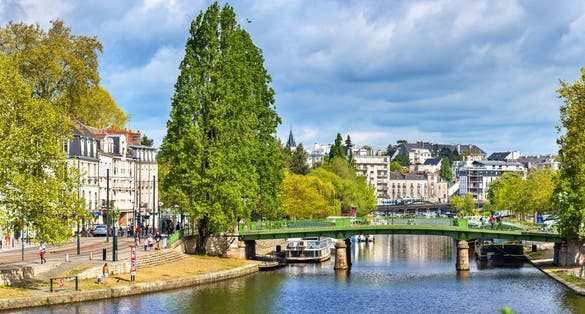 Photo of the Erdre River in Nantes, France.