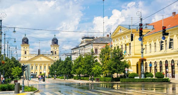 Scenic view of Debrecen, the second largest city in Hungary.