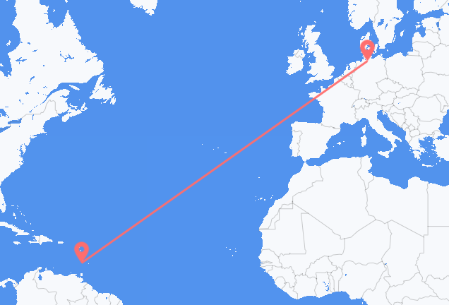 Saint Vincent to Hamburg