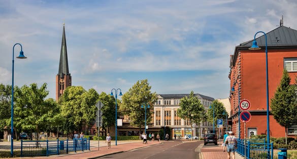 Photo of Bitterfeld, Germany - idyllic street in the old town .