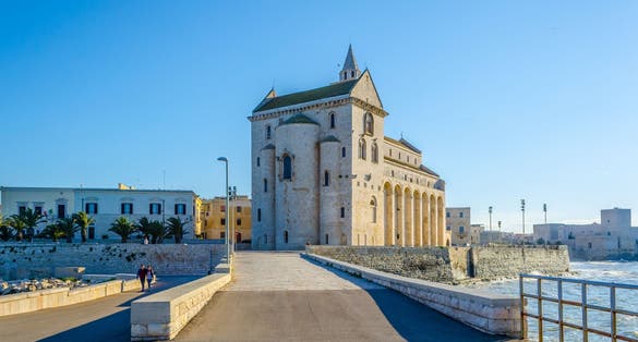 photo of View of the famous basilica cattedrala di san nicola pellegrino in the italian city Trani.