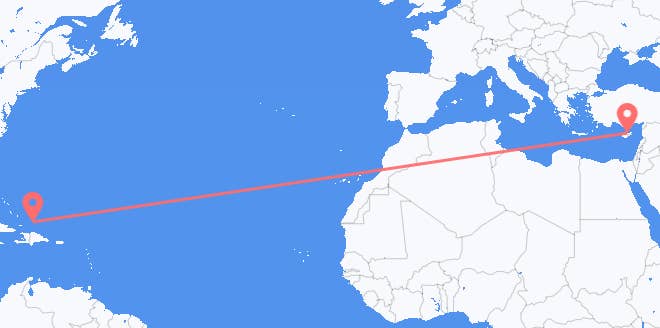 die Turks- und Caicosinseln nach Zypern