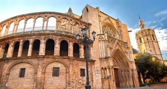 Photo of Valencia Spain Cathedral Architecture near Virgine Square.
