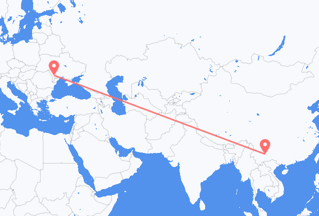 昆明市 到基希讷乌