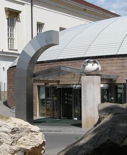 photo of view ofThe main entrance to the exhibitions on Ludovika Square, Budapest, Hungary.